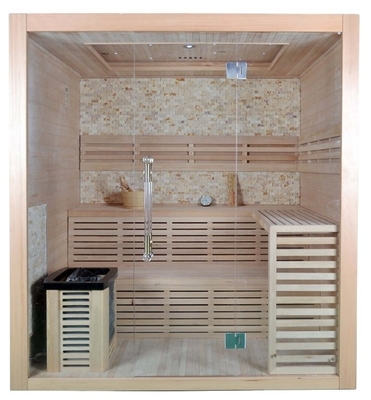 Solid Hemlock Steam Indoor Dry Sauna room For 4 Person