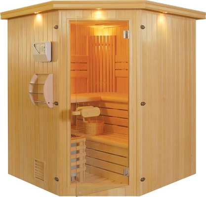 3-4 Person Hemlock Freestanding Sauna Indoor Steam Room For Home