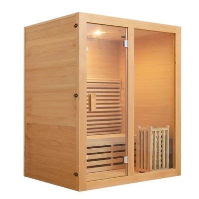 ROHS Tempered Glass 3 Person Steam Sauna Room Red Cedar