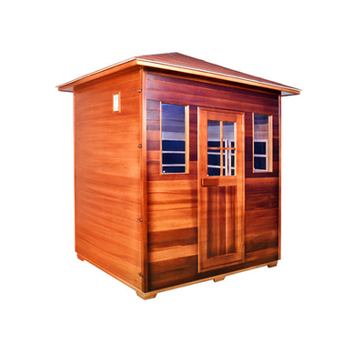 Red Cedar Wood Far Infrared Outdoor Dry Sauna Room 4 Person