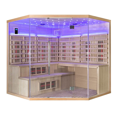 Smartmak Hemlock Infrared Steam Sauna Home Wet Sauna 4 Person for Detoxification