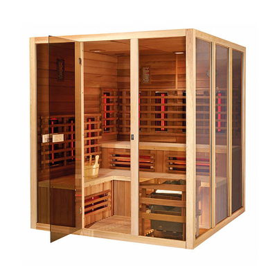 Household Indoor Wet Sauna Canadian Red Cedar Steam And Infrared Sauna