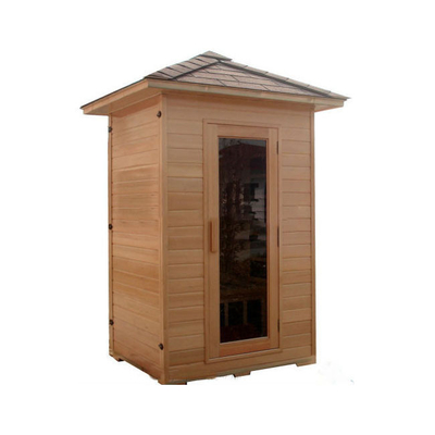 Smartmak One Person Infrared Outdoor Dry Sauna Canadian Hemlock Wood