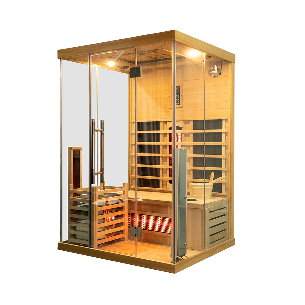 Custom Commercial 3-Person Far Infrared Steam Traditional Sauna Room 13