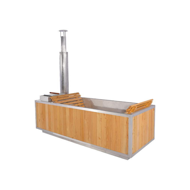 Factory Wholesale 2~5 Person Size Wooden Hot Tub With Wood Burning Stove 008