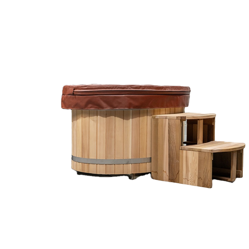 Wholesale 1 2 Person Size Outdoor Wooden Ice Tub With 1p Cooler 11