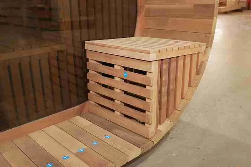 Nieuw ontwerp: buitensauna in kubusvorm van Canadees rood cederhout voor 6-8 personen 004