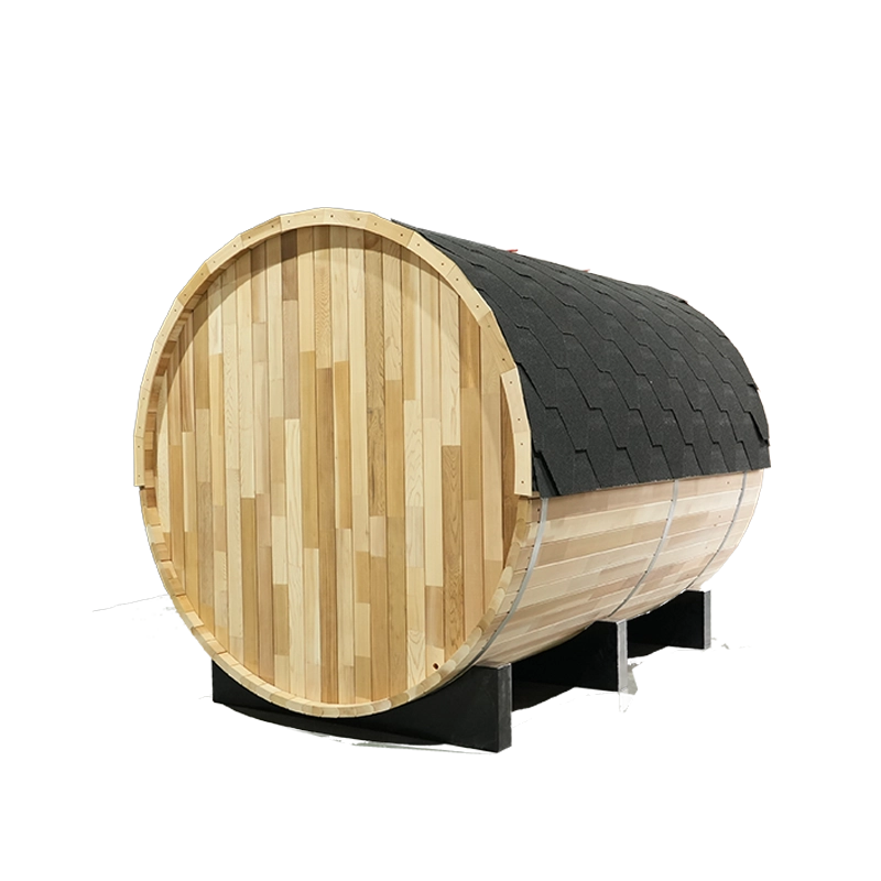 Großhandel Maßgefertigte 2.4 m 4-6 Personen Outdoor-Fass-Dampfsauna 11