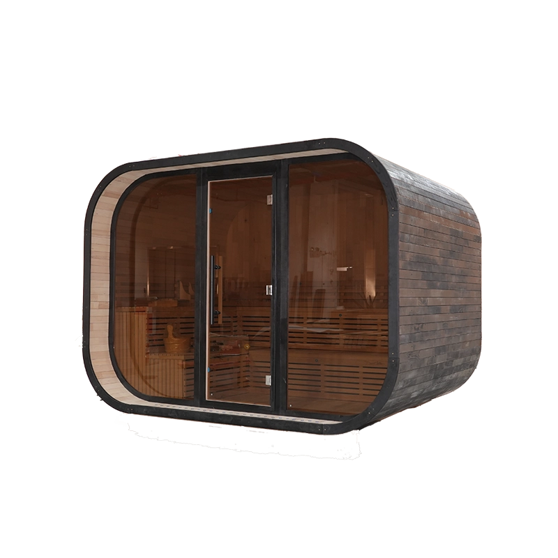 Sauna de vapor tradicional cuadrada exterior personalizada para 4, 6 u 8 personas 10