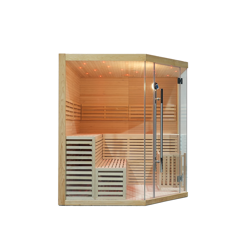Custom 4 6 Person Traditional Indoor Wood Home Gym Spa Dry Steam Sauna 001