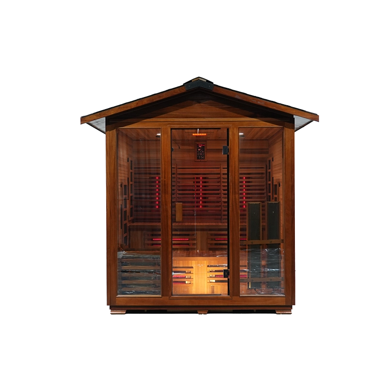 Custom Size 4 6 Person Red Cedar Outdoor Far Infrared Sauna 001