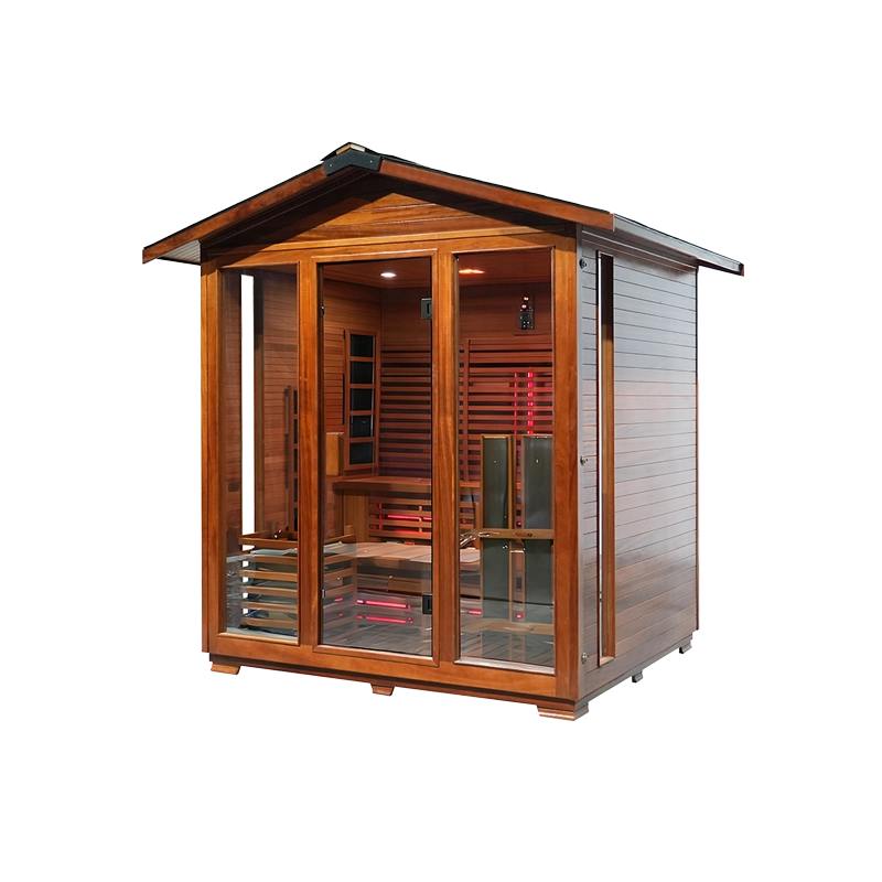 Custom Size 4 6 Person Red Cedar Outdoor Far Infrared Sauna 11